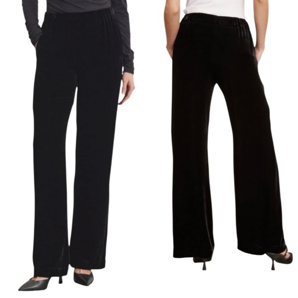 Velvet‎ by Graham & Spencer
Frida Black Velvet Wide Leg Silk Blend Pant Size L